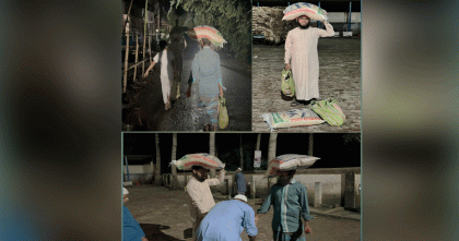 গরিব মানুষের ঘরে ঘরে রাতের আঁধারে খাবার পৌঁছে দিচ্ছেন মুফতি রায়হান জামিল