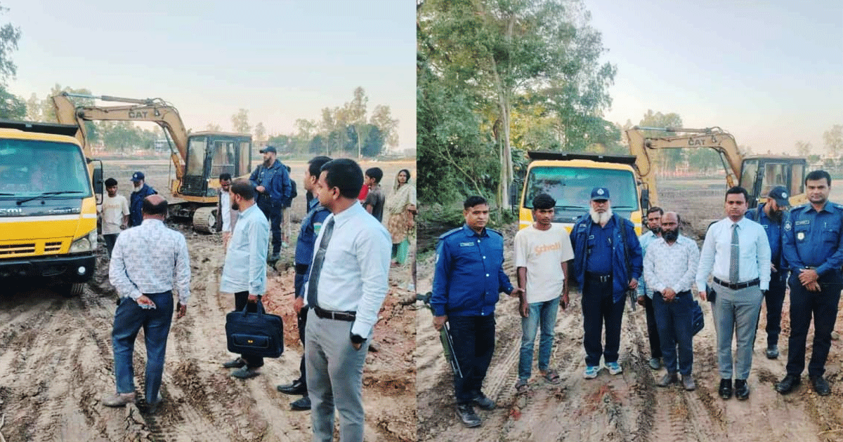 সিরাজগঞ্জ রায়গঞ্জে অবৈধ মাটি কাটায় ১ লাখ ৪০ হাজার টাকা জরিমানা