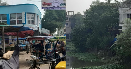 সিরাজগঞ্জে পানি উন্নয়ন বোর্ডের জমি দখলে দোকান ও বসতঘর নির্মাণ