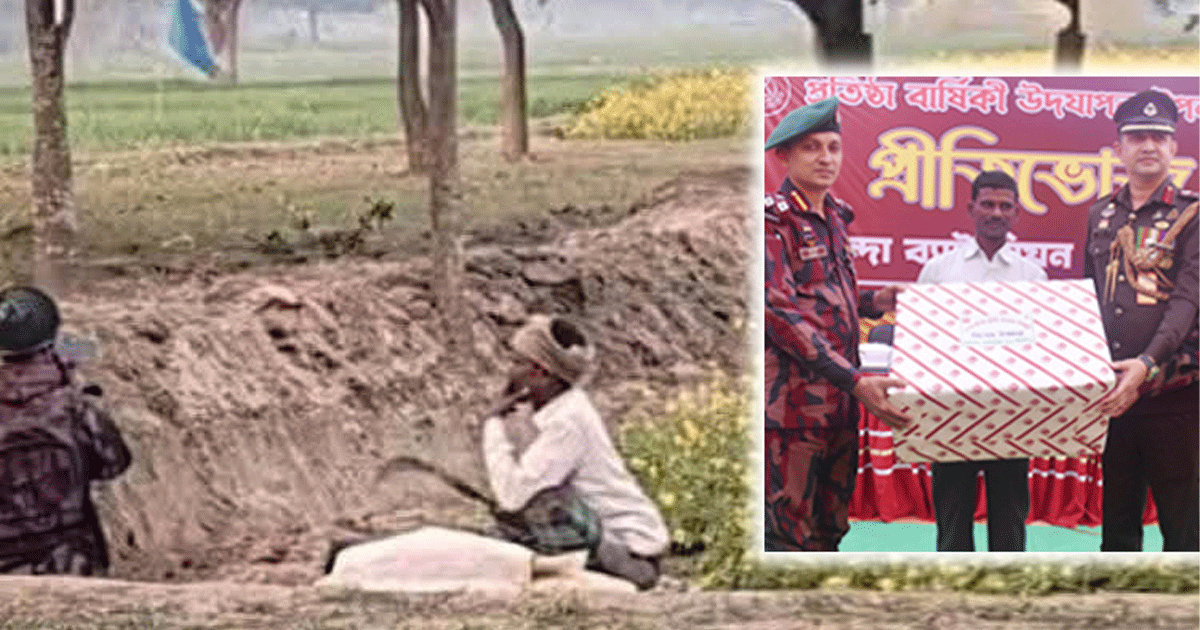 সীমান্তে কাস্তে হাতে ভাইরাল সেই কৃষককে বিজিবির সংবর্ধনা