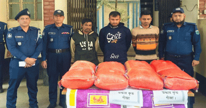 সিরাজগঞ্জে ৪৩ কেজি গাঁজা ও পিকআপসহ আটক তিন