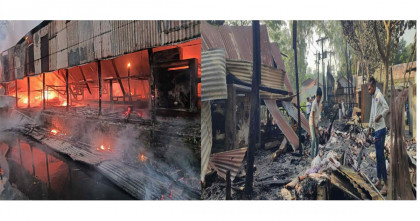 সিরাজগঞ্জ শাড়ি প্রিন্ট কারখানায় অগ্নিকাণ্ড, কোটি টাকার ক্ষয়ক্ষতি