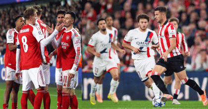 প্রতিপক্ষের মাঠে পিএসজি হোঁচট খেলেও উড়ছে আর্সেনাল