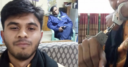 থানার ভেতর নিষিদ্ধ ছাত্রলীগ নেতার সেলফি কাণ্ড; দায়িত্বে অবহেলায় দুই পুলিশ সদস্য ক্লোজড