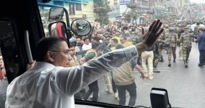 গণসংবর্ধনাস্থলের খুব কাছাকাছি তারেক রহমান