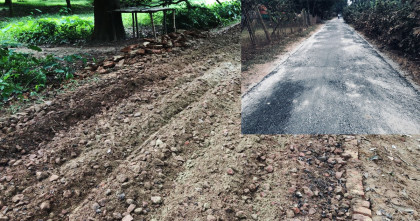 দিনাজপুরের ঘোড়াঘাটে সড়ক নির্মাণ কাজে প্রকাশ্য অনিয়মের অভিযোগ