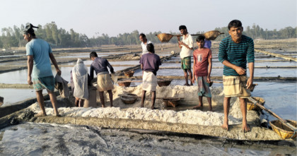 লবণ মাঠে ব্যস্ত সময় বাঁশখালীর চাষীদের, বাজারে নেই ন্যায্যমূল্য