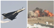 রানওয়ে থেকে ছিটকে পড়ল ভারতের ‘তেজস’ যুদ্ধবিমান
