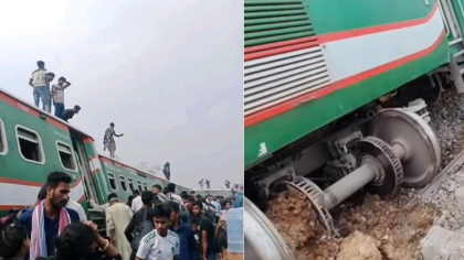 সান্তাহারে নীলসাগর এক্সপ্রেস লাইনচ্যুত, নয়টি বগি ক্ষতিগ্রস্ত