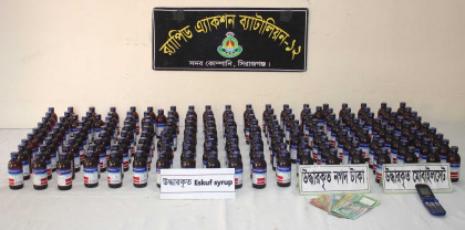 সিরাজগঞ্জে র‌্যাবের অভিযানে ১৭৫ বোতল স্কাফসহ মাদক ব্যবসায়ী গ্রেফতার