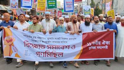 গণভোটের রায় বাস্তবায়নের দাবিতে কুমিল্লায় ১১ দলের বিক্ষোভ সমাবেশ ও গণমিছিল

