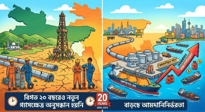 ২০ বছরেও নতুন গ্যাসক্ষেত্র অনুসন্ধান হয়নি, বাড়ছে আমদানিনির্ভরতা