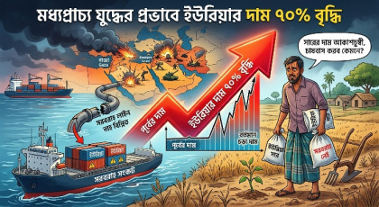 মধ্যপ্রাচ্য যুদ্ধের প্রভাবে ইউরিয়ার দাম ৭০% বৃদ্ধি, সরবরাহ সংকটে উদ্বেগ