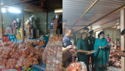 বেলকুচিতে নকল চিপস কারখানায় অভিযান, ১ লাখ টাকা জরিমানা