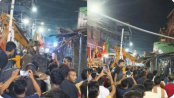 কলকাতায় মাংসের দোকানে বুলডোজার চালালো বিজেপি সমর্থকেরা