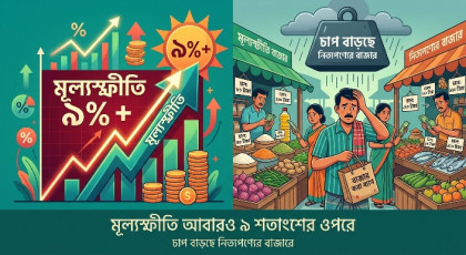মূল্যস্ফীতি আবারও ৯ শতাংশের ওপরে, চাপ বাড়ছে নিত্যপণ্যের বাজারে