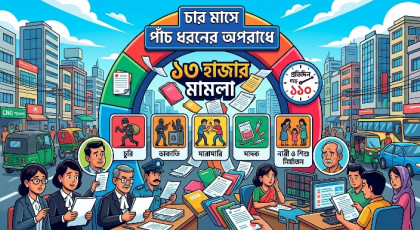 চার মাসে পাঁচ ধরনের অপরাধে ১৩ হাজার মামলা, প্রতিদিন গড়ে ১১০
