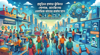 প্রযুক্তির প্রসারে ঝুঁকিতে পোশাক, ব্যাংকিংসহ একাধিক খাতের কর্মসংস্থান