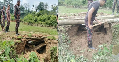 বৃষ্টিতে ধসে পড়া রাস্তা মেরামতে এগিয়ে এলো হবিগঞ্জ বিজিবি, স্বস্তি ফিরেছে সীমান্তবাসীর মাঝে