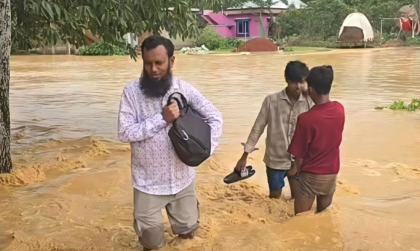 হবিগঞ্জে পাহাড়ি ঢলে পানিবন্দি তিন গ্রাম