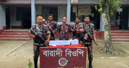 চুয়াডাঙ্গায় সীমান্ত থেকে অস্ত্র মাদক উদ্ধার 