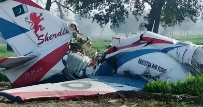 পাকিস্তান বিমানবাহিনীর যুদ্ধবিমান বিধ্বস্ত, দুই চালক নিহত