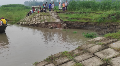 যমুনার ভাঙনে বিলীন ৩০ মিটার বাঁধ