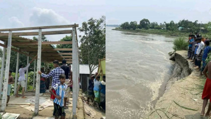 যমুনার ভাঙনে চৌহালী: হুমকিতে জনপদ ও ধর্মীয় স্থাপনা