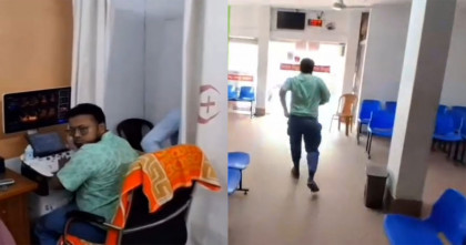প্রাইভেট হাসপাতালে চিকিৎসক সাংবাদিক দেখে দৌঁড়ে পালালেন