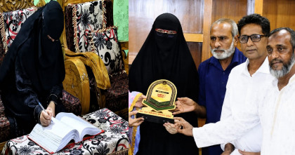 আট মাসে নিজ হাতে সম্পূর্ণ কোরআন লিখে প্রশংসায় ভাসছেন লাকসামের সুরাইয়া