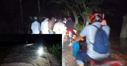 হবিগঞ্জে খোয়াই নদীর ভাঙনে লোকালয় প্লাবিত; আতঙ্কে এলাকাবাসী  