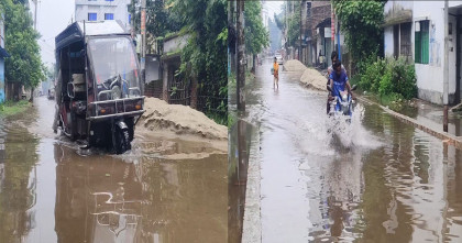 টানা বৃষ্টিতে বাগেরহাটে জলাবদ্ধতা, চরম দুর্ভোগে জনজীবন