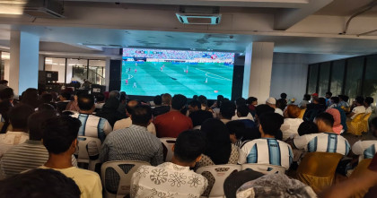 রূপায়ণ সিটিতে বিশ্বকাপের রোমাঞ্চ; একসঙ্গে উচ্ছ্বাসে মাতলেন দেশি-বিদেশি বাসিন্দারা 