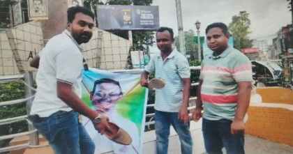 বগুড়ায় ছাত্রদলের বিক্ষোভ, এনসিপি দুই নেতার ব্যানার-ফেস্টুনে ক্ষোভ প্রকাশ