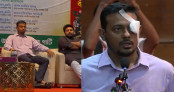 চোখে ব্যান্ডেজ বেঁধে প্রতীকী প্রতিবাদ জানালেন নাসীরুদ্দীন পাটওয়ারী  