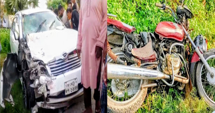 বগুড়ায় প্রাইভেটকারের ধাক্কায় প্রাণ গেল স্বামী-স্ত্রীর