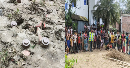 গাংনীতে জমির মাটির নিচে ১০টি ল্যান্ডমাইন সদৃশ বস্তু, ৫টি বক্স উদ্ধার