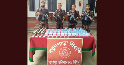 মহেশপুর সীমান্তে বিজিবির অভিযান: ৮২০ পিস ভায়াগ্রা ও ১৮ বোতল সিরাপ আটক 