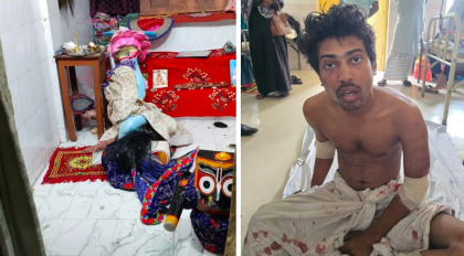 পাবনায় ইস্কন মন্দিরে প্রতিমা ভাঙচুর, হাতেনাতে আটক হিন্দু শিক্ষার্থী