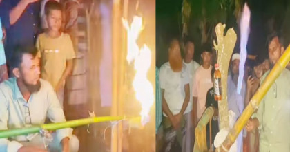রাঙ্গাবালীতে গভীর নলকূপ থেকে বের হচ্ছে গ্যাস