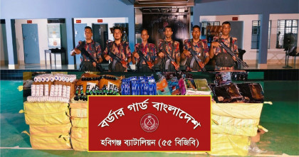 বালির নিচে ভারতীয় শাড়ি-কসমেটিকস, পৃথক অভিযানে এক কোটি ছয় লাখ টাকার পণ্য জব্দ 