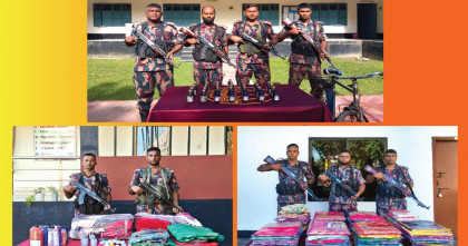 যশোর সীমান্তে বিজিবির অভিযানে প্রায় ছয় লাখ টাকার মাদক ও চোরাচালানী মালামাল জব্দ 