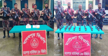 মহেশপুর সীমান্তে মাদকবিরোধী অভিযানে ভারতীয় মদ, গাঁজা ও ইয়াবা উদ্ধার