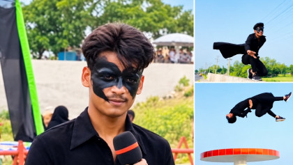 সিরাজগঞ্জের আল মামুনের কৃষ সেজে স্টান্টে মুগ্ধ দর্শক