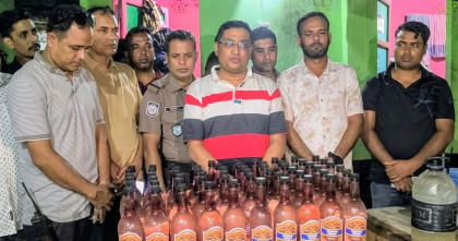 দৌলতদিয়া যৌনপল্লী থেকে ৬০ বোতল মদসহ নারী গ্রেপ্তার