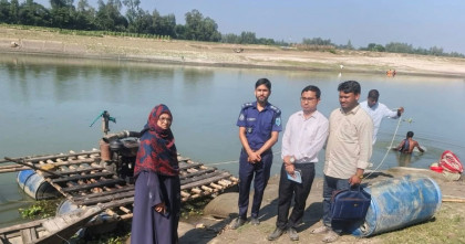 গাইবান্ধায় অবৈধ বালু উত্তোলনের বিরুদ্ধে অভিযান, ড্রেজার মেশিন ও সরঞ্জাম জব্দ  