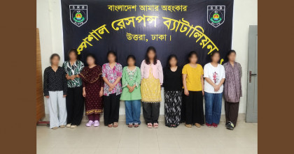 বিদেশে পাচারের উদ্দেশ্যে আটকৃত ১২ জন নারী ভিকটিমকে উদ্ধার করেছে এসআরবি-১